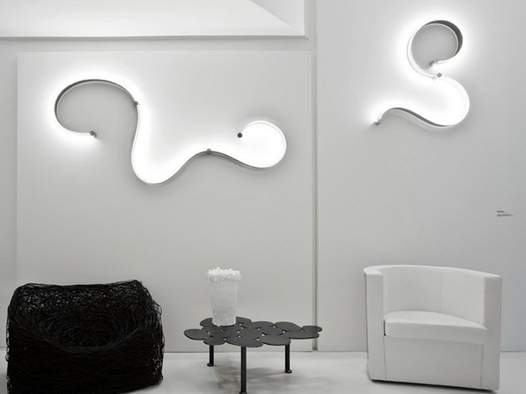 LED-lampor-designer-sittplatser-vägg-belysning-idé-vågig-design