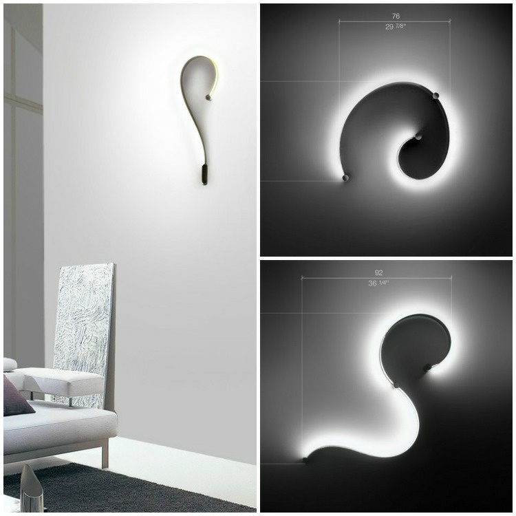 LED-lampor-formala-designer-vardagsrum-inredning-väggbelysning-vågformat-element-kallvitt