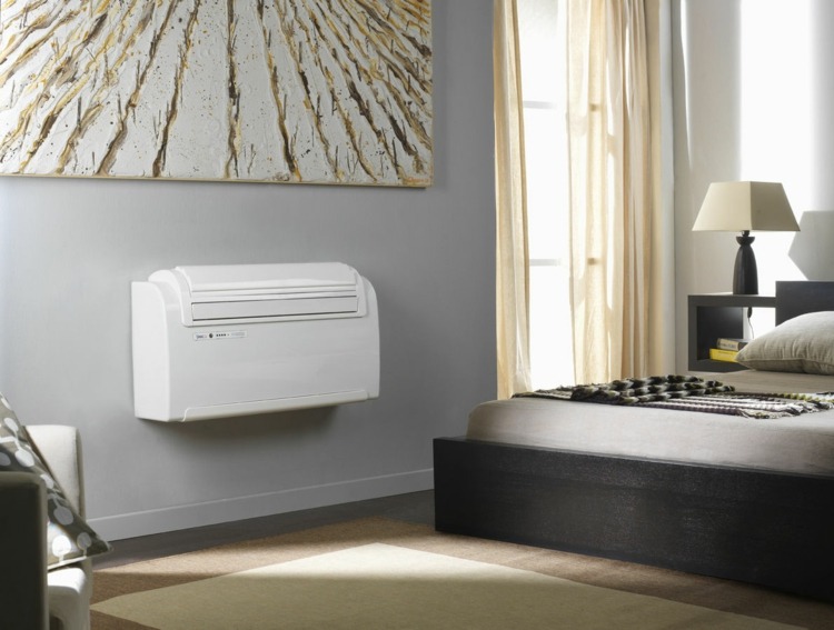 sovrum luftkonditionering alternativ säng värme bild interiör
