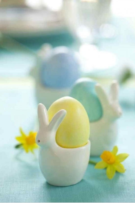 Eierbecker påskägg kanin form öron blomma dekoration