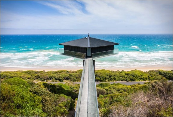 flytande hus i australiens strand-kust-utsikt