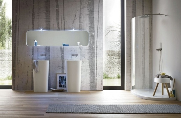 modern badrum duschkabin idéer vägg design vinyl tapet