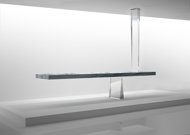 Design marmor matbord flytande agravic tokujin yoshioka