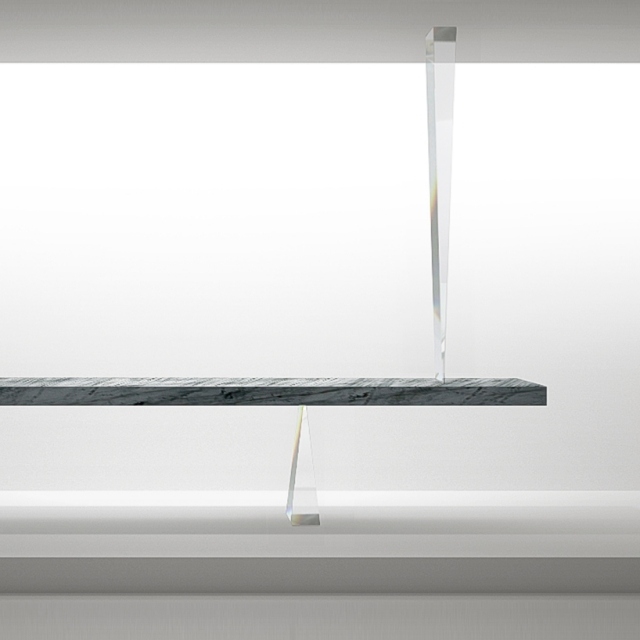 Design matbord av marmor akryl agravic tokujin yoshioka