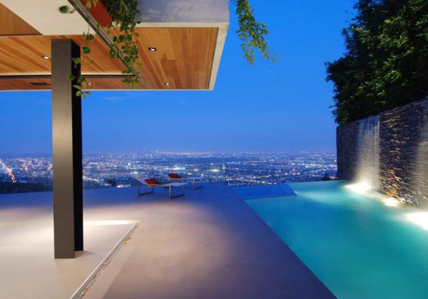 modern minimalistisk arkitektur pool