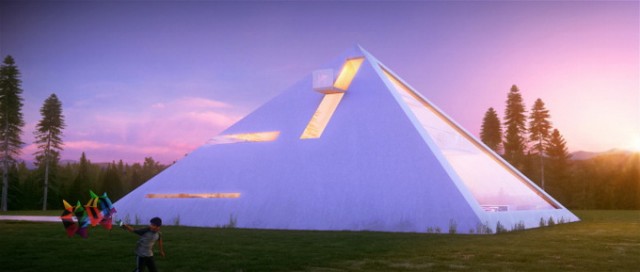 3d arkitektur koncept pyramid juan carlos ramos fönster