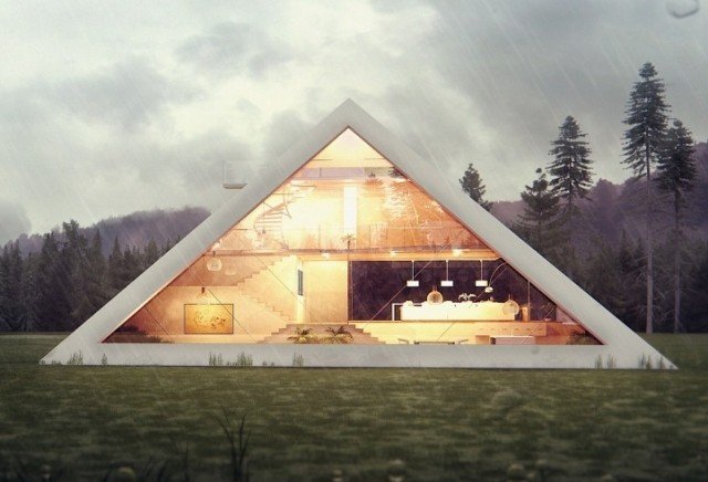 3d hus koncept pyramid hus juan carlos ramos futuristiska