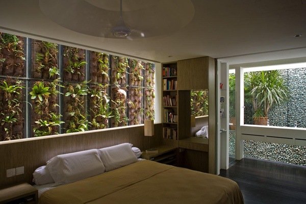 inomhus trädgård i singapore modern design sovrum