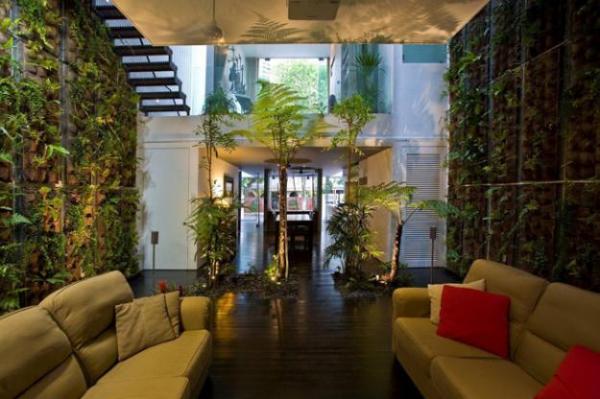 inomhus trädgård i singapore modern design vardagsrum