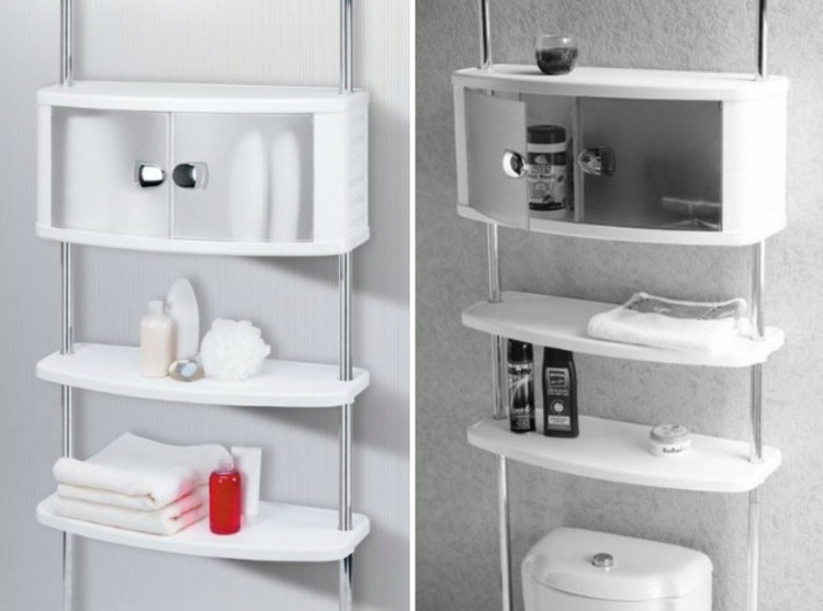 små badrumsskåp-hyllor-toalett-vägg-effektiv-modern-stil