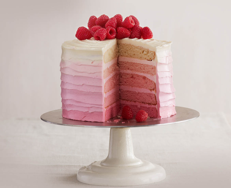 Hallon Ombre -tårta Rosa barns födelsedagsflicka