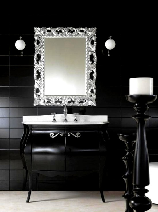 svart garderob-badrum-kunglig stil