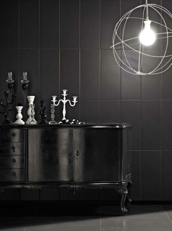 svart badrum design skåp