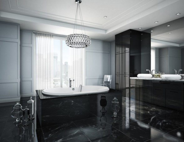 helt-svart-badrum-design-marmorgolv