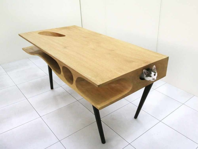 design träbord katt roligt ruan hao hong kong