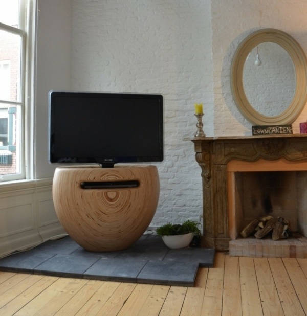 TV -stativ björk trä modern design möbler design