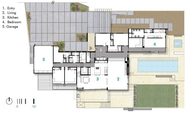 modernt hus arkitektur garay hus kalifornien plan