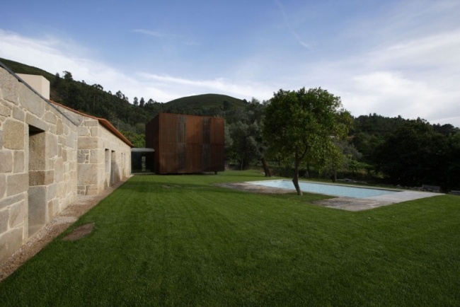hus modern odlingslåda form pool gård