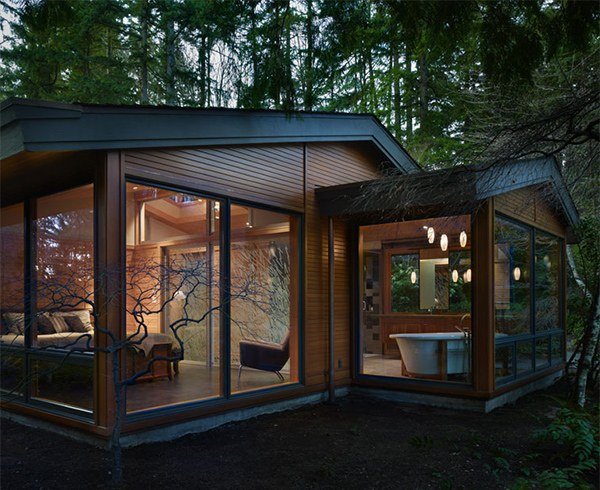intressant exteriördesign - villa i skogen