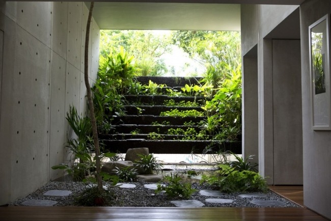 betonghus singapore landskapsarkitektur interiör palmer