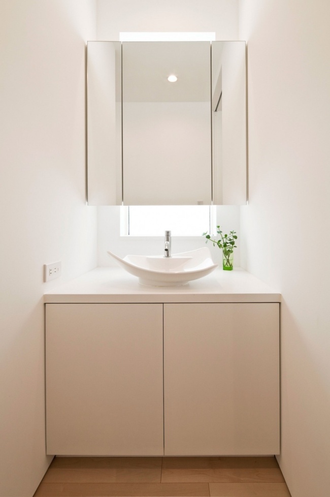 Modernt zen design badrum spegel skåp rent vitt