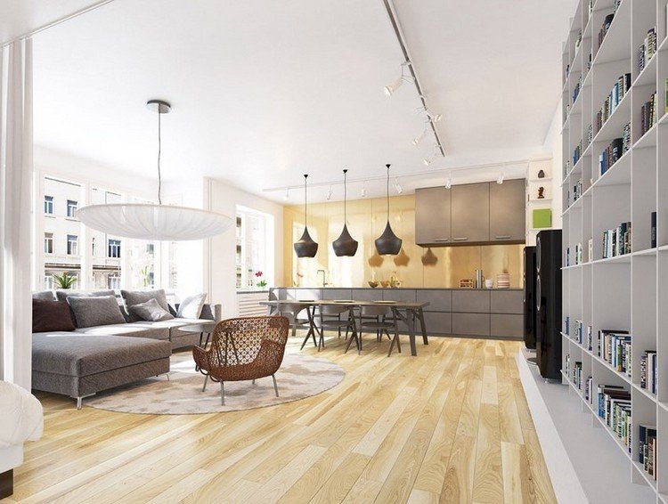 modernt vardagsrum-soffa-grå-ljusare-planka-golv-vit-vägg-tak