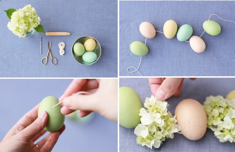 praktiska hantverksidéer för påskkransblåsta ägg-hortensia