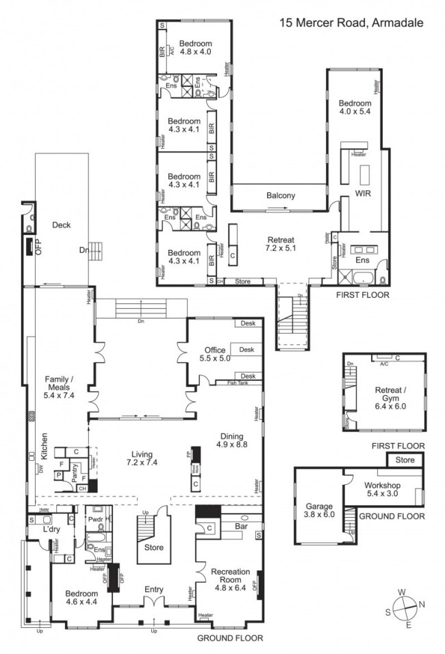 Armadale House planlösning av rum