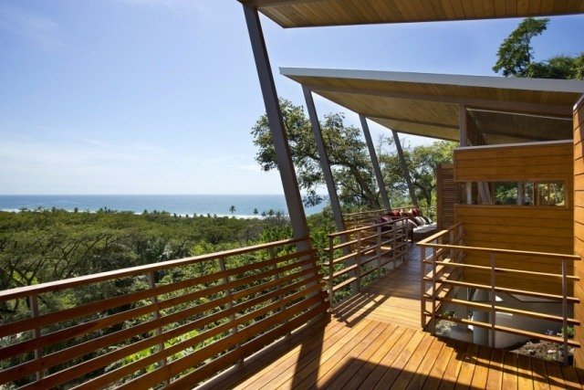 Pent tak stilt hus Stilla kusten Costa Rica havsutsikt
