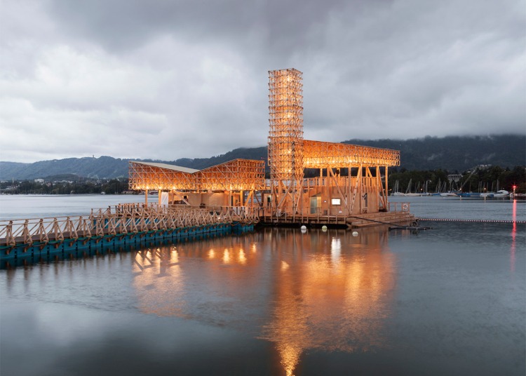 Träpaviljong zurichsee-150-led-lampor-nattbelysning