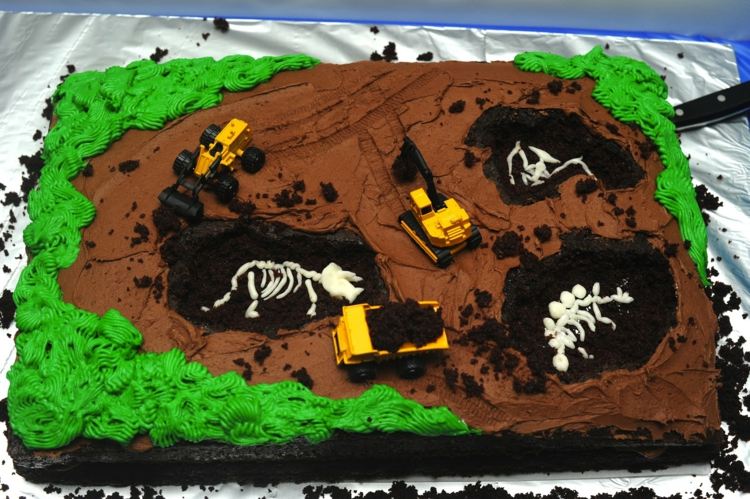 dinosaurie tårtform choklad fossil grävmaskin leksak