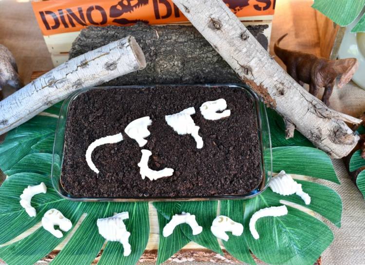 dinosauriekaka choklad baka helt enkelt oreofossiler vit choklad