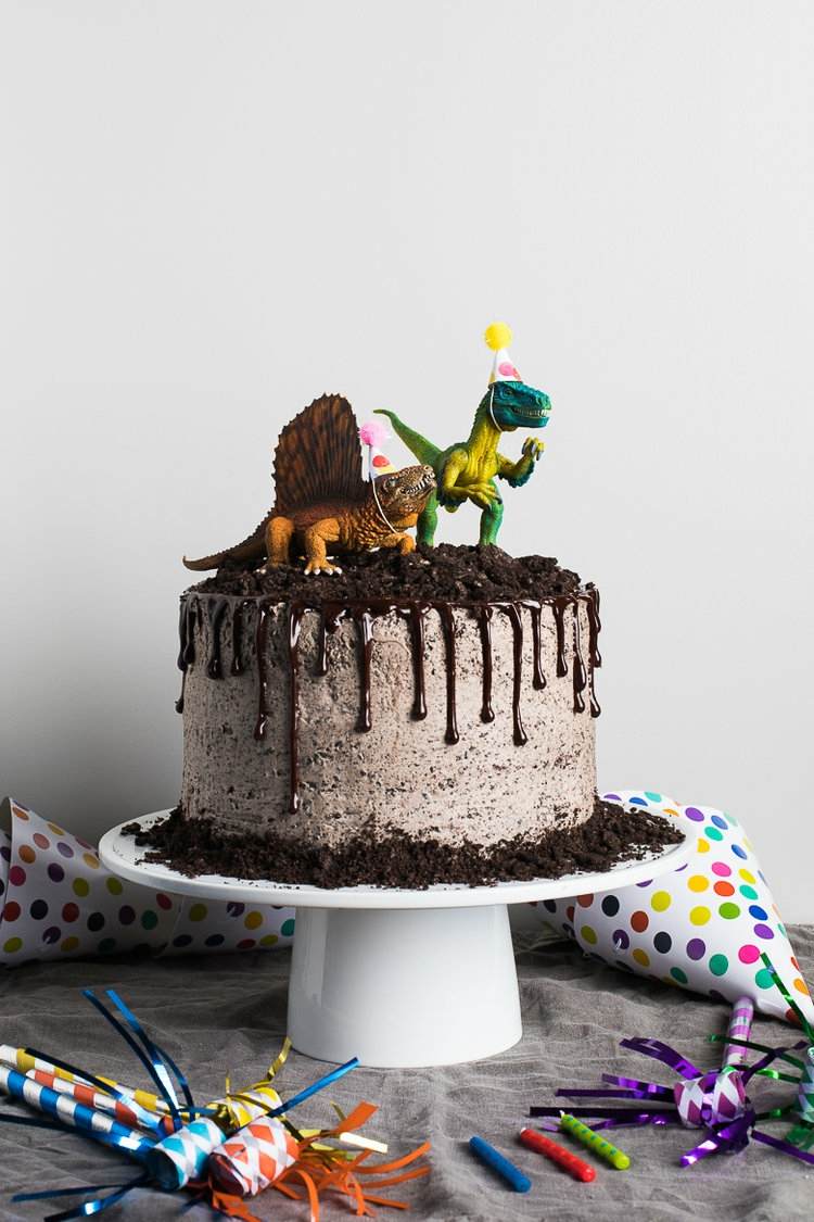 dinosauriekaka för barn födelsedag oreo dekorationsfigurer