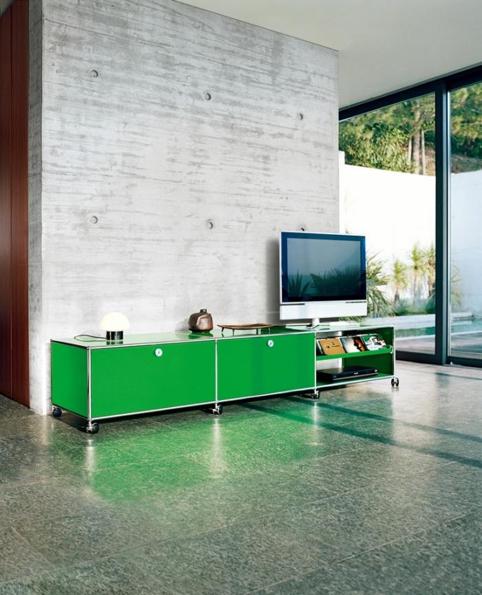 tv-lowboard-design-green-USM-Haller-multimedia-möbler