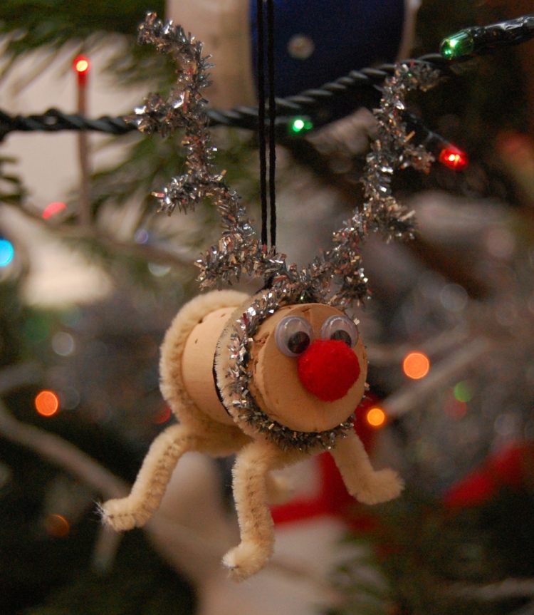 tinker ren kork plysch tråd helt enkelt julgran dekorationer
