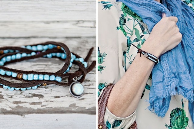DIY-armband-smycken-stenar-blå-läder