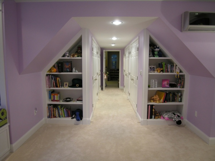 inbyggt skåp sluttande hall skåp rosa vägg design mattor beige