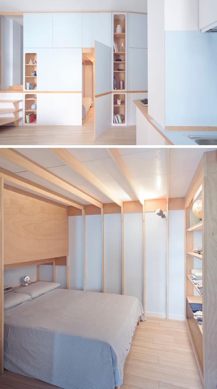 35 kvadratmeter lägenhet inrättad sovrum inbyggd garderob