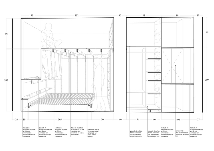 35 kvadratmeter lägenhet planlösning tvärsnitt inbyggt garderob sovrum