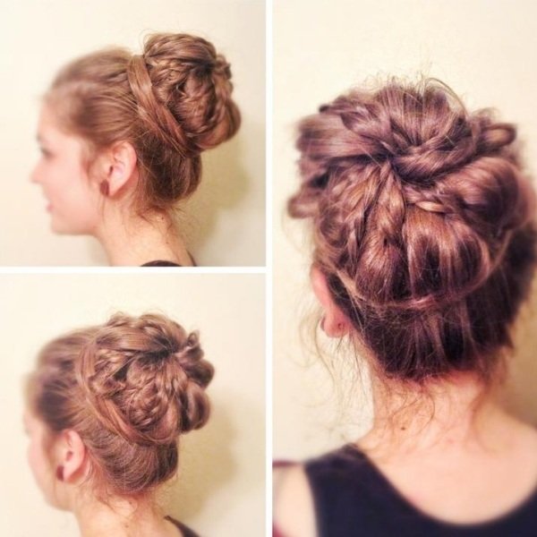 updo-för-långt-hår-flätor-fläta-bulle-på-huvudet