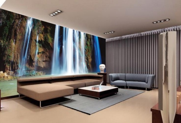 Vardagsrum-bild-tapeter-som-vägg-dekoration-vattenfall-natur-bilder