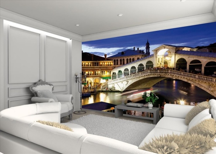 Venedig rialto bridge foto vägg tapeter designer vardagsrum idéer