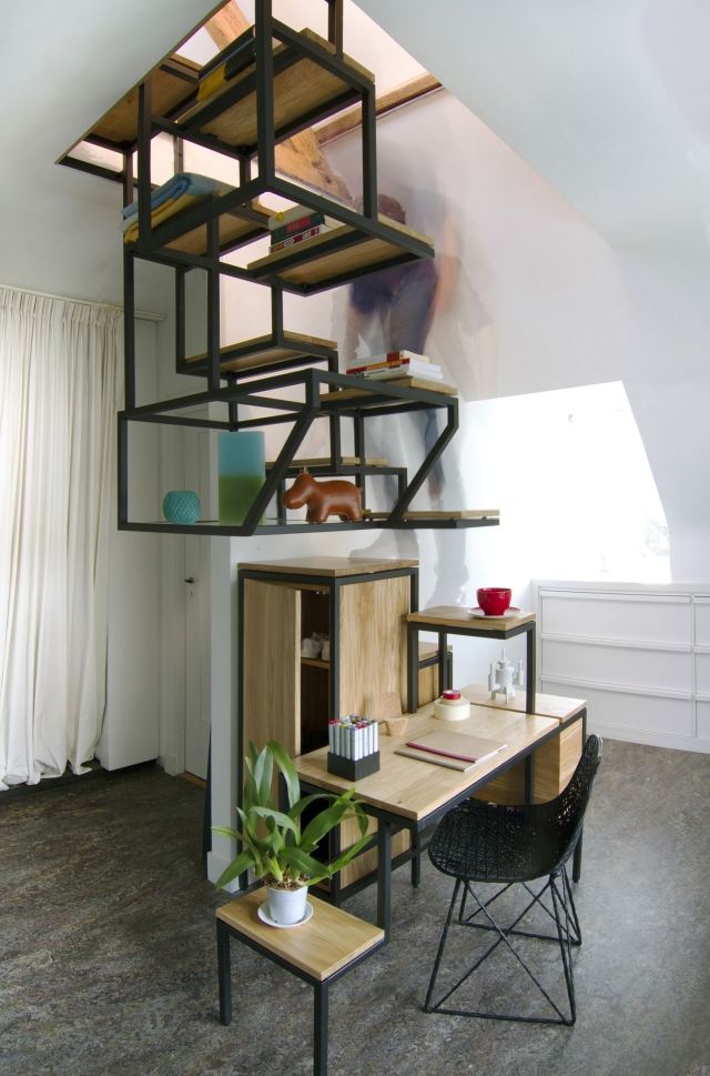 Design hängande trappor hyllplan Skrivbord Objectélevé meike meijer