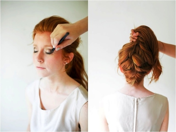 Instruktioner-röd-hår-bulle-updo-frisyr