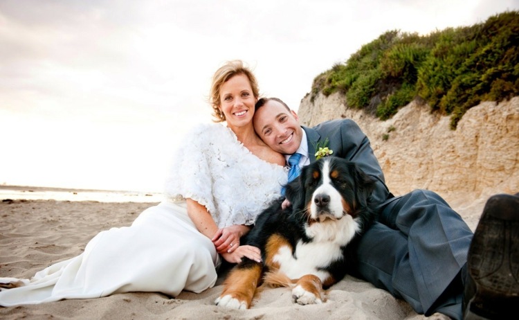 bröllop med hundsträng-äktenskap-berner-sennenhund-bröllopsfoto