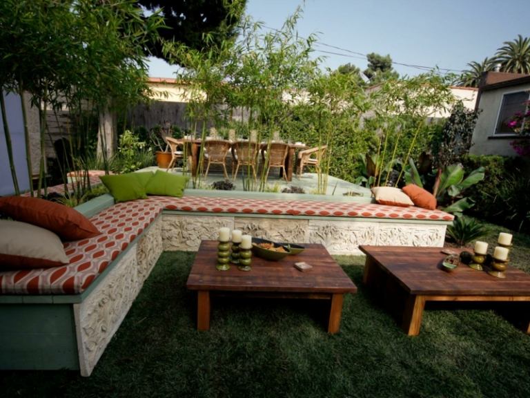 trädgård lounge för att koppla av medelhavs design romantisk trä soffbord bambu