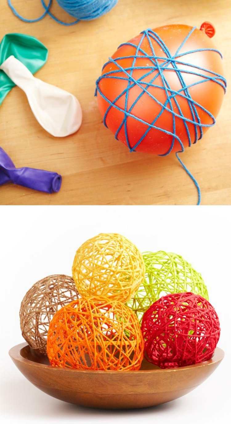 påskdekoration-idé-ballonger-garn-inslagning-lim-kreativ-idé-pyssel