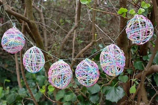 garnballonger garland gör idéer dekoration själv