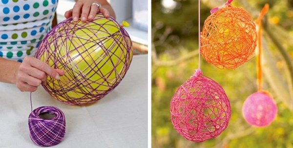 deco -idéer lätt att pilla med påskballongfärgat garn