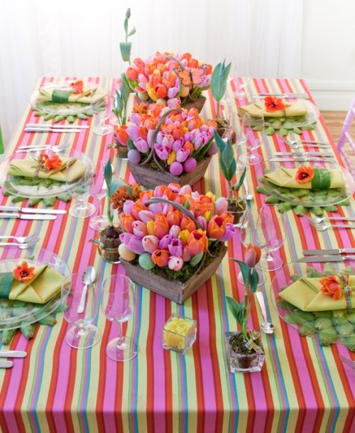 bordsdekorationer för påsk med 10 kreativa idéer tulpaner
